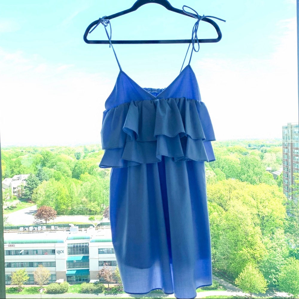 Goodnight Macaroon Blue Ruffle Dress
